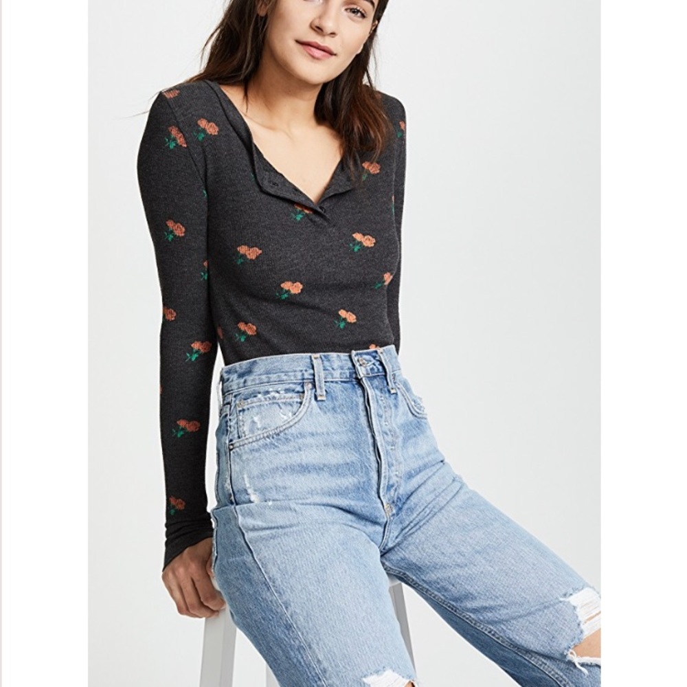 Wildfox Rose Pattern Bodysuit